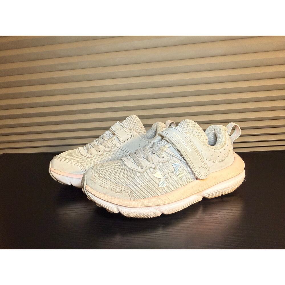 Under Armour Assert Toddler Girls Running Shoes Gray Pink Hook Loop Size 12K - Picture 7 of 11